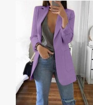 Long sleeve solid color cardigan