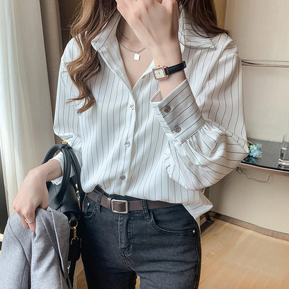 Women's Chiffon Fashion Personality Striped Shirt