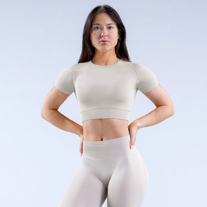 Nylon Fabric High Wicking Fitness Short Sleeve