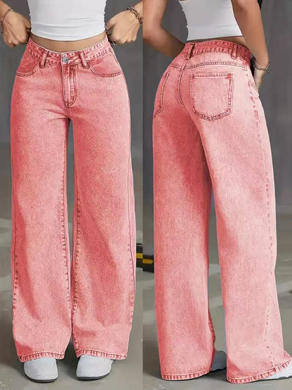 Sweet And Spicy Style High Waist Straight Jeans