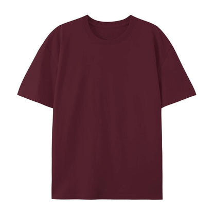 Cotton Round Neck T-shirt Heavy Loose Short Sleeve