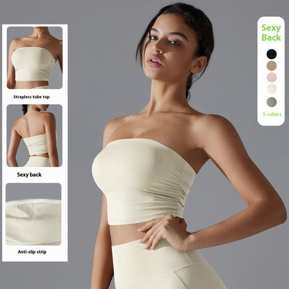 New Solid Color Chest Wrap Yoga Clothing Top