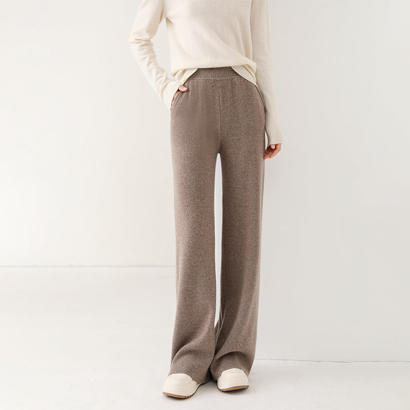 High Waist Casual All-match Knitted Mop Trousers Thickened