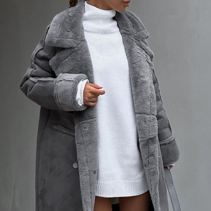 Women's Fashionable Long Plush Jacket