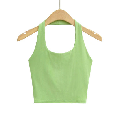 Women's Vest Halter Top Summer Slim-fit Solid Color