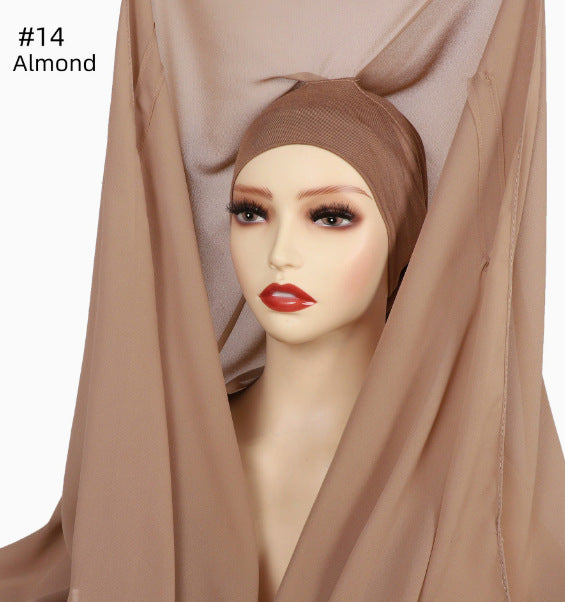 Lazy Chiffon Convenient Headscarf Magnetic Buckle Fixed