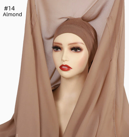 Lazy Chiffon Convenient Headscarf Magnetic Buckle Fixed