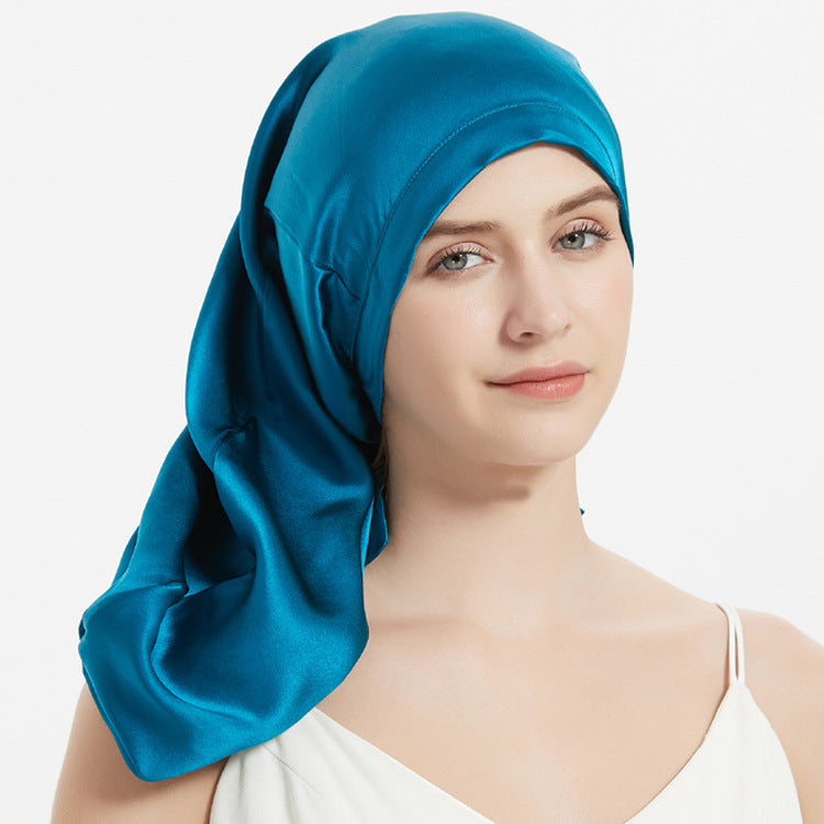 Women's Simple Silk Long Lace-up Nightcap