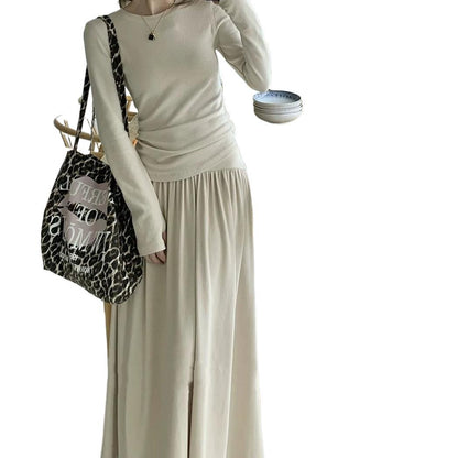 Women's Lapel Knitted Vest Skirt