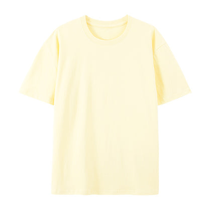 Cotton Round Neck T-shirt Heavy Loose Short Sleeve