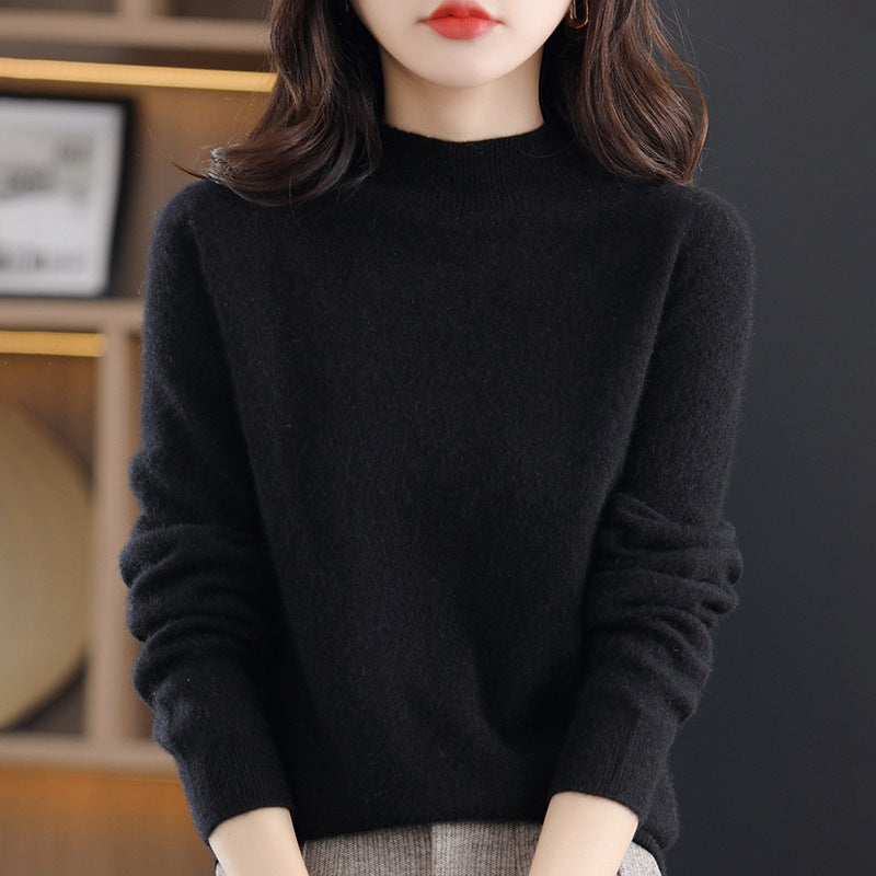 Women's Fashion Half Turtleneck Seamless Sweater