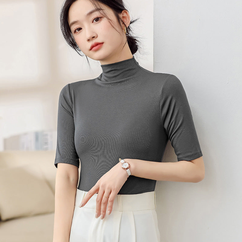 Women's Fashion Slim-fit Versatile Solid Color Top