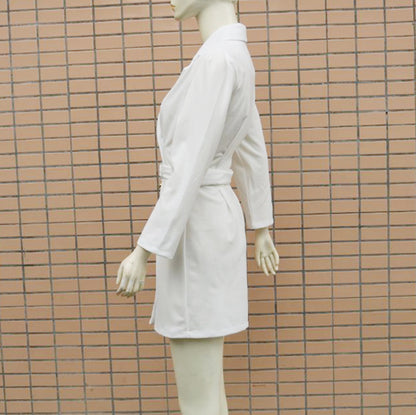 Women's Slim Suit Dress With Bubble Sleeves Lapels