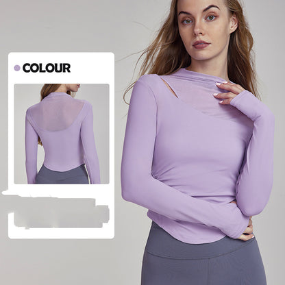 Yoga Clothes Long-sleeved Top With Chest Pad Slim Fit Slimming