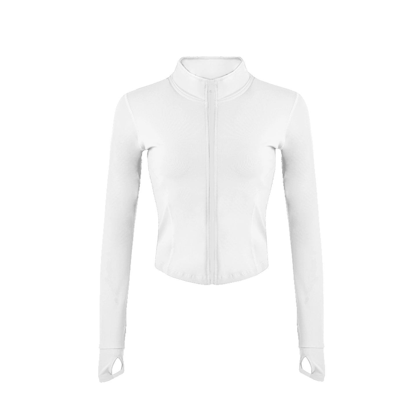 Women's Outdoor Running Stretch Tight Zip Long Sleeve Top