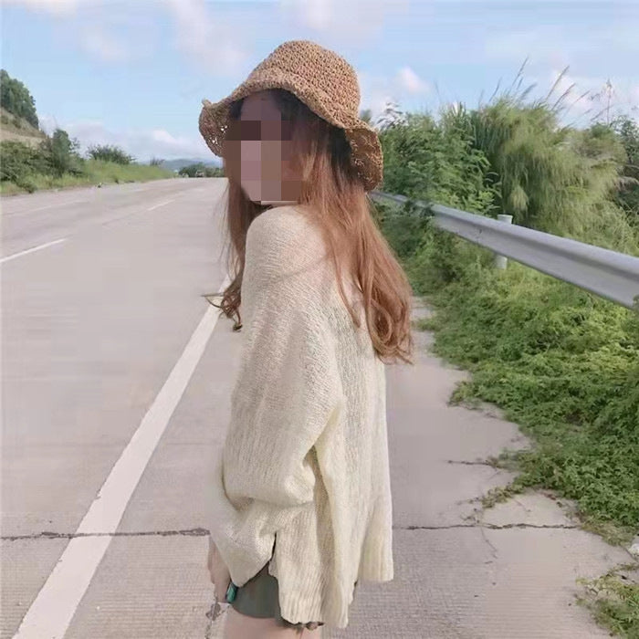 Slim Sun-proof Clothing Short Coat Knitted Cardigan