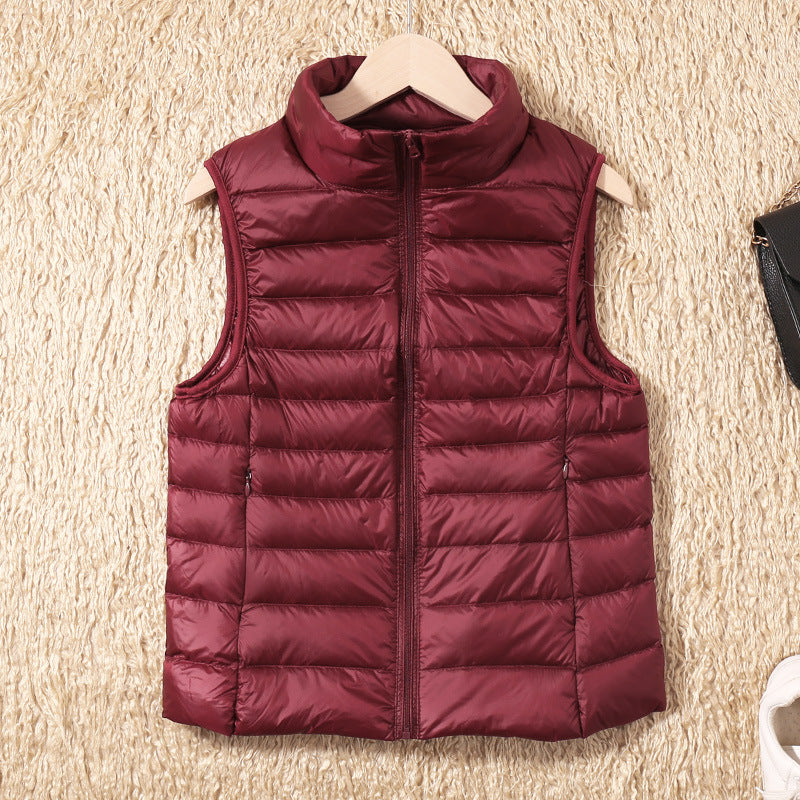 Lightweight down jacket women's Vest Short Size Large