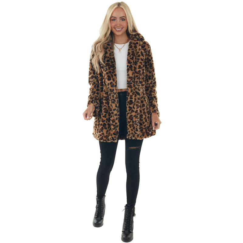 Loose Furry Coat With Pockets
