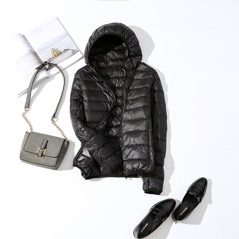 Lightweight Korean casual plus size short hooded jacket
