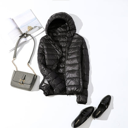 Lightweight Korean casual plus size short hooded jacket