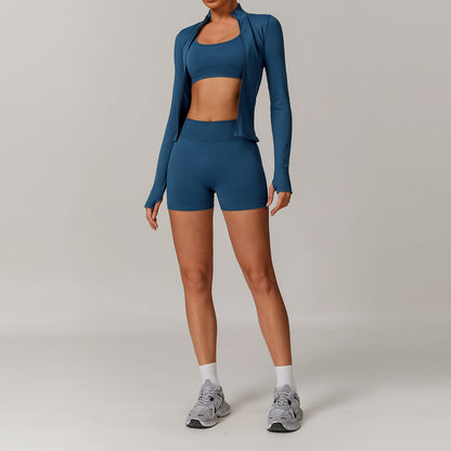 Seamless Beauty Back Yoga Clothes Running Quick-drying Tight Sports Fitness Clothes Suit Women