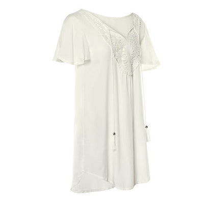New Rayon Patchwork Edge Beach Vacation Dress Bikini Cover