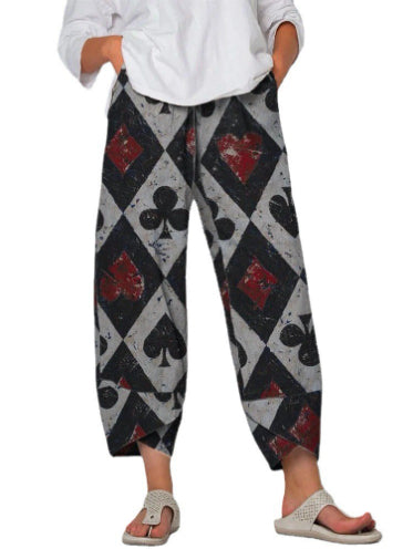 All-match Linen Loose Cropped Trousers