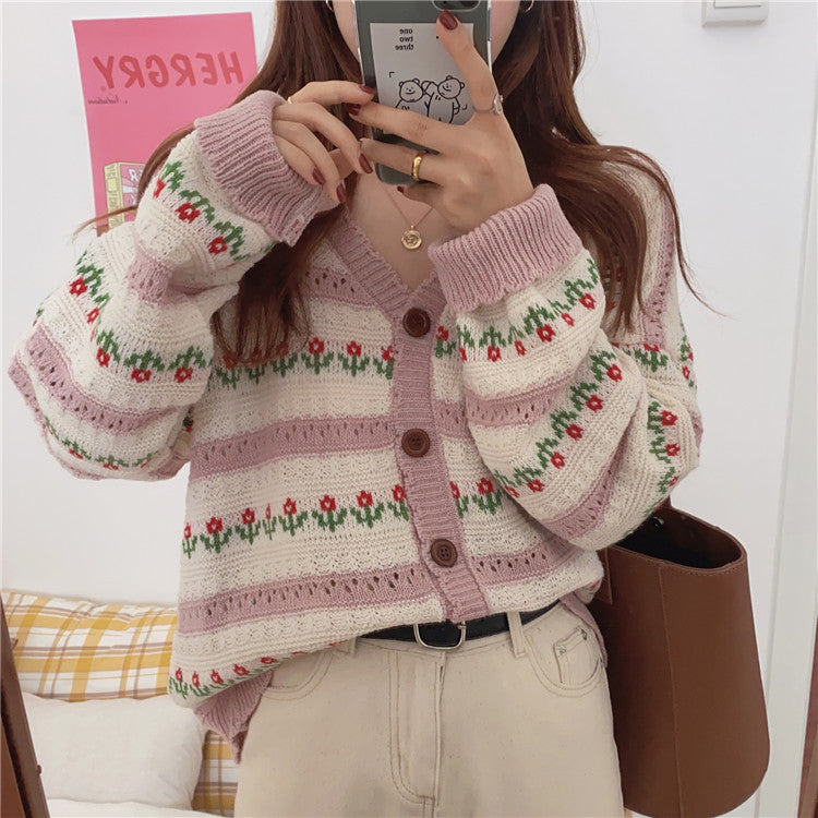 New Style Chain Link Loose Top Sweater Coat