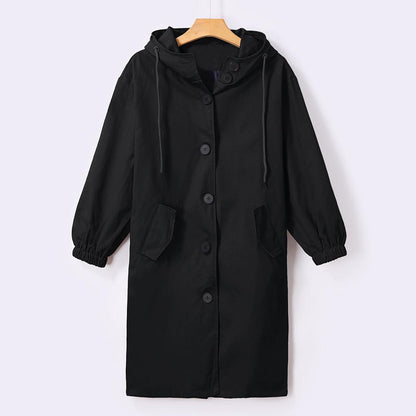 Oversized Women's Mid-Length Loose Windbreaker Jacket
