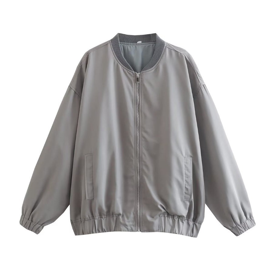 Women's Fashion Stand Collar Loose Flight Jacket
