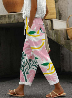 New Casual 3D Digital Printing Drawstring Trousers