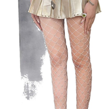 High Elastic Fishnet Black Silk Stockings