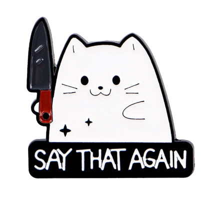 Cat Mi Quotes Brooch Badge For Clothing And Backpacks Stylish Accessories