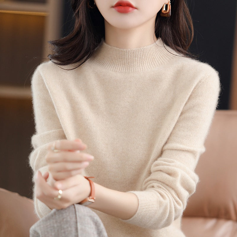 Women's Fashion Half Turtleneck Seamless Sweater