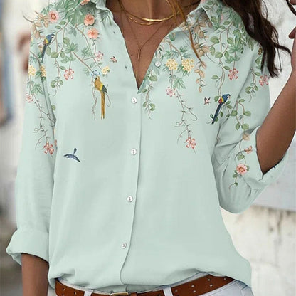 Women's Loose Lapel Long Sleeve Single Breasted Shirt