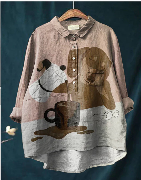 Women's Loose Printed Round Neck Shirt