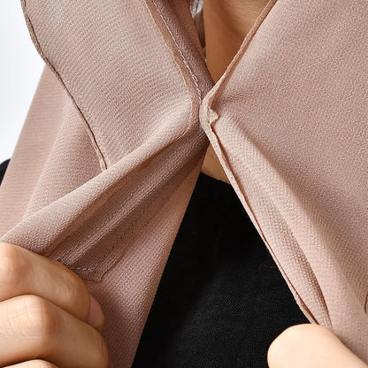 Lazy Chiffon Convenient Headscarf Magnetic Buckle Fixed Anti-drop Solid Color