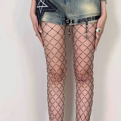 High Elastic Fishnet Black Silk Stockings