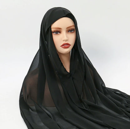 Lazy Chiffon Convenient Headscarf Magnetic Buckle Fixed