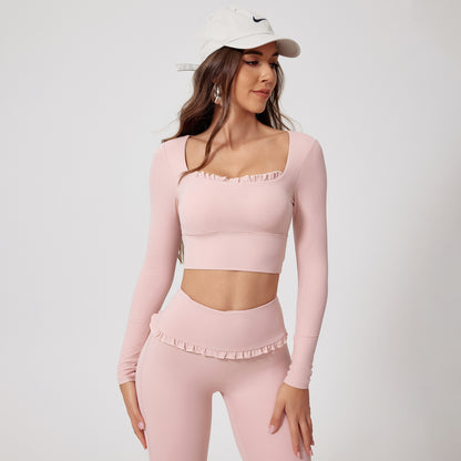 Inch Shadow European And American Quick-drying Fitness Sports Long-sleeved Top