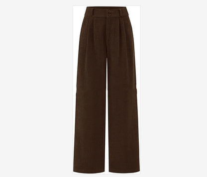Women's French-style Pleated High-waist Wide-leg Trousers