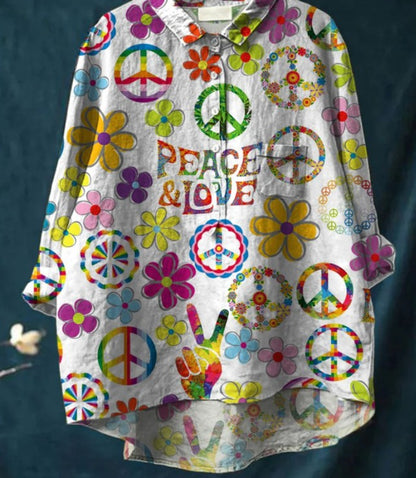 Women's Loose Printed Round Neck Shirt