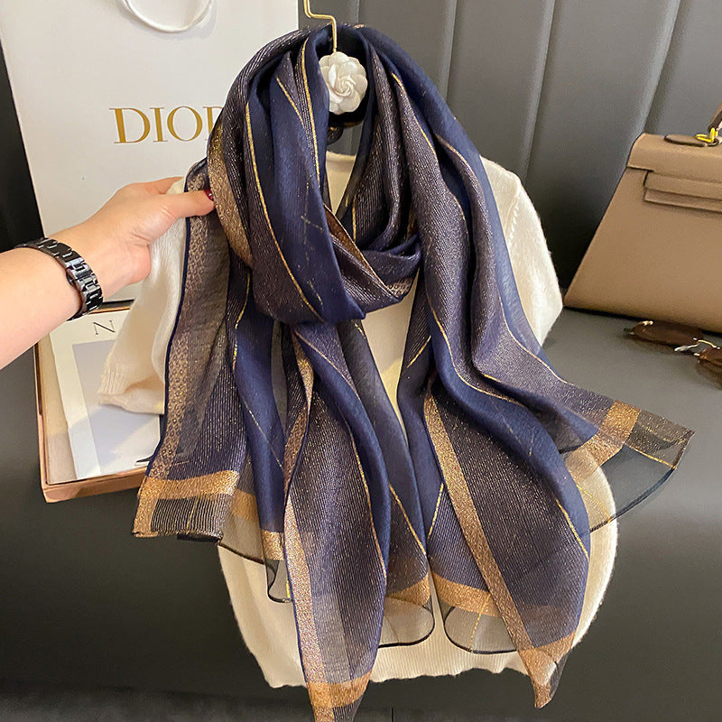Solid-color Double-faced Scarf For Spring And Autumn Summer