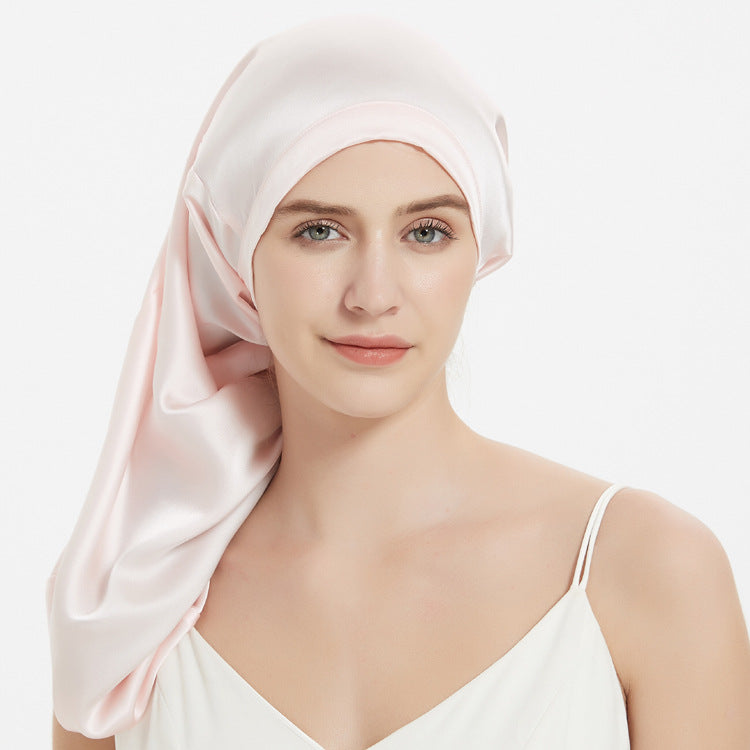 Women's Simple Silk Long Lace-up Nightcap