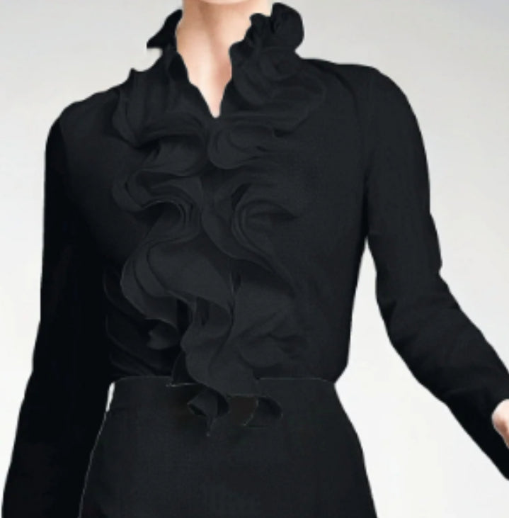Women's Fashion Solid Color Long Sleeve Silk-like Shirt