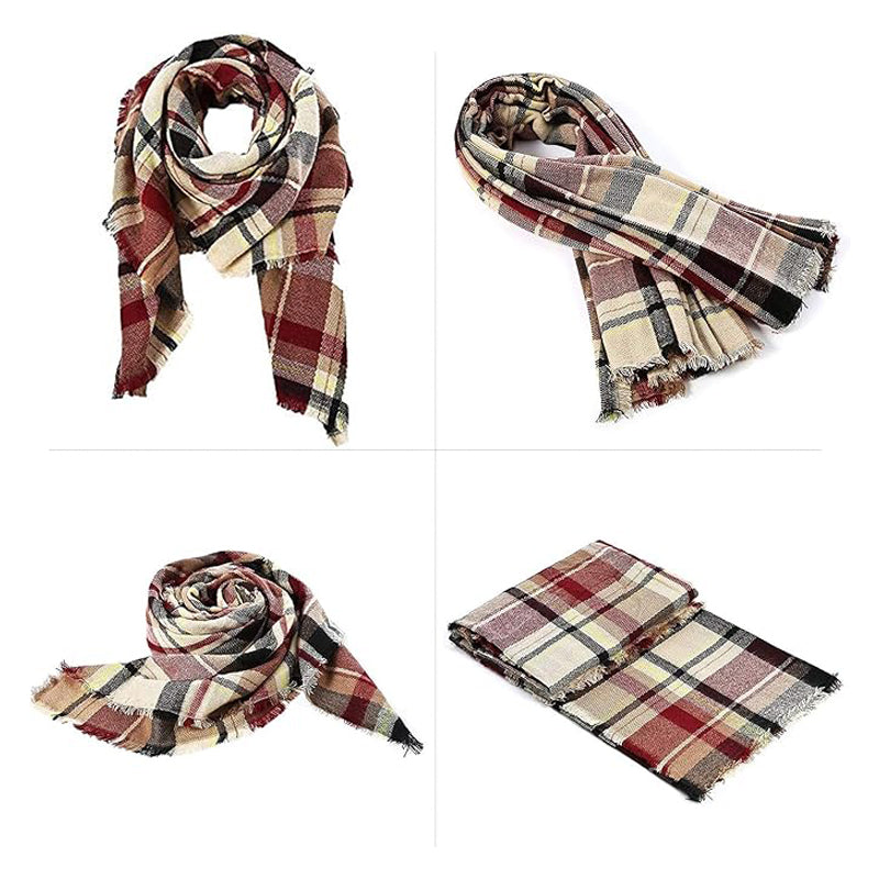 59 X 59in Red Women Fall Winter Scarf