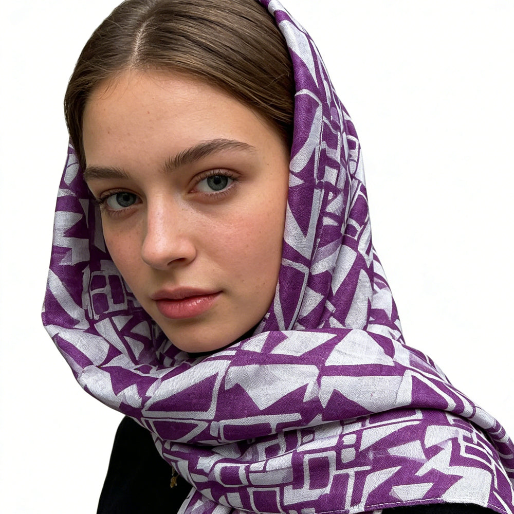 Purple Boho Square Scarf,Head Scarf,Luxe Look For Evening Wear,Scarf,vacation,daily Life,evening Party,Office Appropriate Subtlety For Women Men
