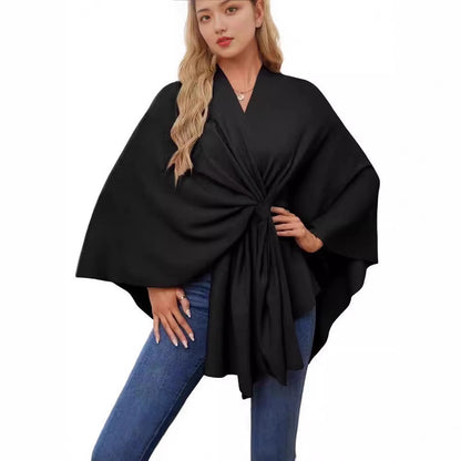 Loose V-neck Shawl Cape Fashionable Jacket