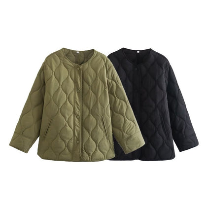 Single-breasted Mid-length Loose Cotton Coat