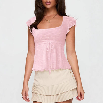 Half Sleeve Short Top Spring Summer Slim-fit